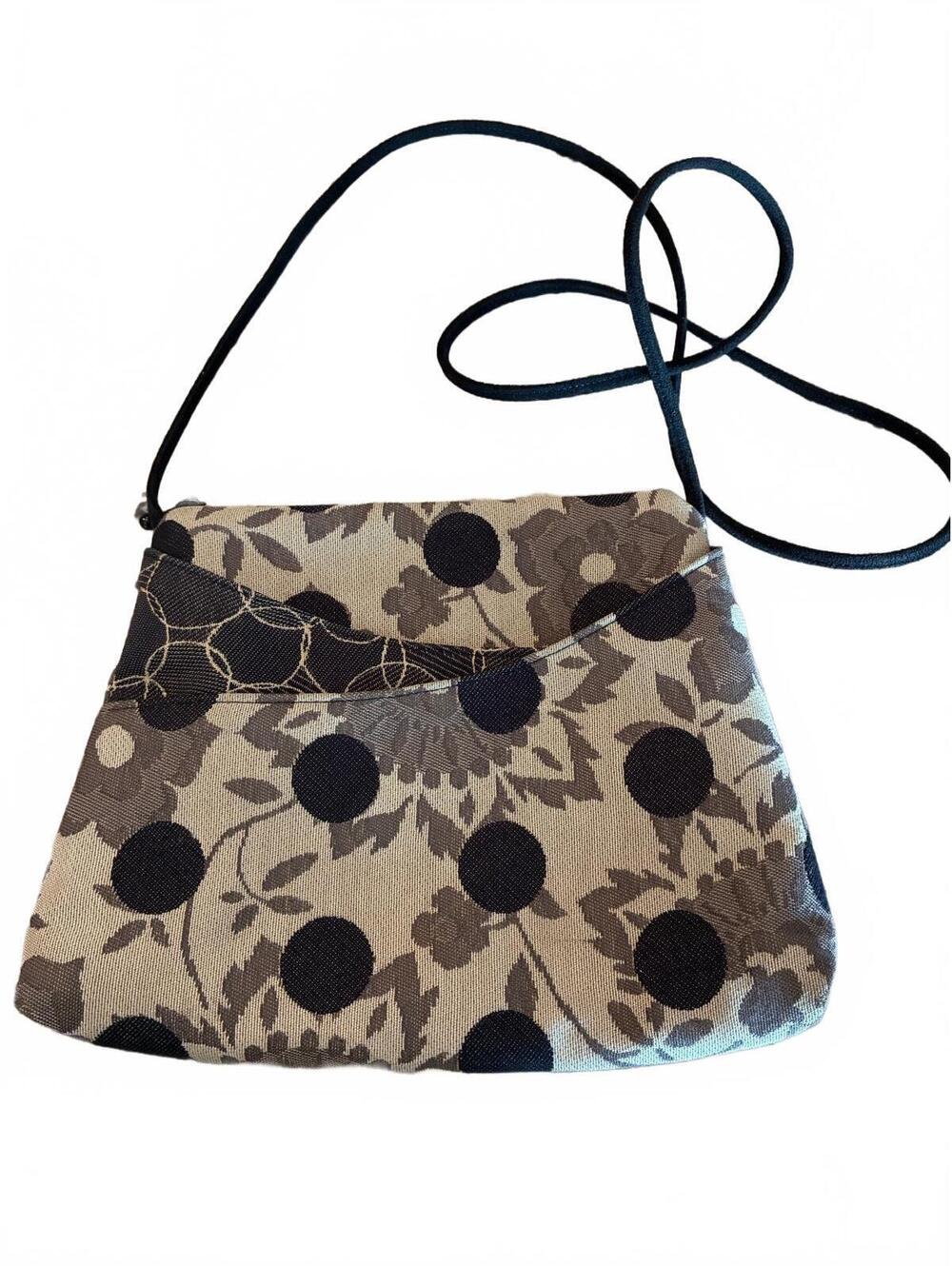 Maruca Floral Crossbody Purse Brown Beige Fabric Bag